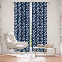 East Urban Home Lined Window Curtains 2-panel Set for Window Size by Metka Hiti - Line Flowers Vine