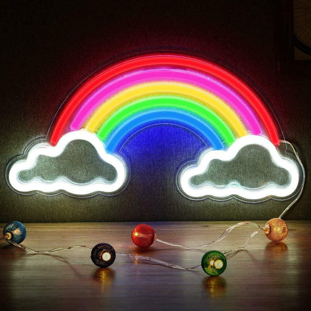 NEW RAINBOW NEON SIGN LED WALL ART WN12 in Outdoor Lighting in Alberta - Image 4
