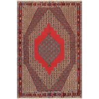 Pasargad One-of-a-Kind Vintage Hand-Knotted Brown/Red/Green 6'7" x 9'10" Wool Area Rug