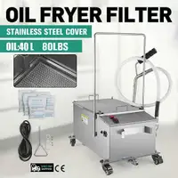 40L Oil Filter Oil Filtration System Cart Filtering Machine 80LBS Fryer Filter