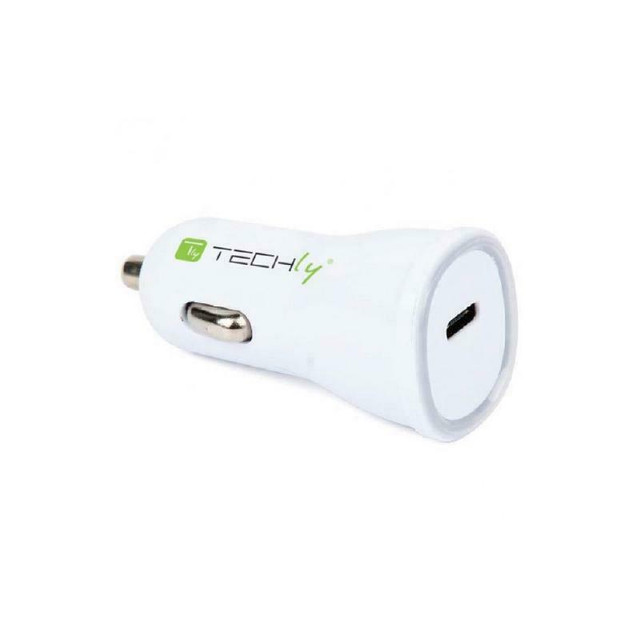 Techly 3A USB-C Car Charger - White in Cell Phone Accessories in West Island