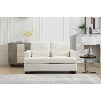 Ebern Designs 63" Length Modern Loveseat For Living Room, Sofas & Couches With Square Armrest, Removable Back Cushion An