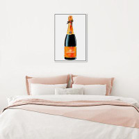 Oliver Gal "Parisian Luxe Champagne", Glam Paris Bubbles Modern Orange Canvas Wall Art Print For Dining Room