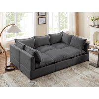 Latitude Run® 6 - Piece Square Arms Upholstered Sectional,Modular Sofa