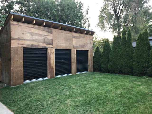 NEW BLACK Roll-Up Doors. Now available in Canada! 5’ x 7’, 6' x 7', 7' x 7' Shed Roll-up Door $755.00 & up in Outdoor Tools & Storage in New Brunswick - Image 3