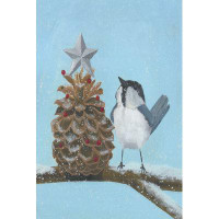 The Holiday Aisle® Chickadee Christmas II 2-Up by Grace Popp - Wrapped Canvas Print