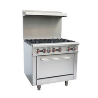 Range, 6 open burners with oven, natural Gas/Propane.