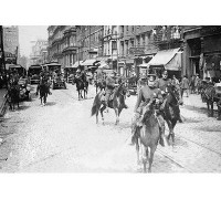 Buyenlarge Chief of Police Copelan Mounted on Horseback Protects Trolleys in Cincinnati Strike - Photograph Print