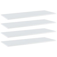 Latitude Run® Bookshelf Boards 4 Pcs High Gloss Grey 39.4"X15.7"X0.6" Engineered Wood