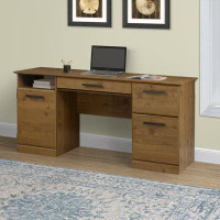 Millwood Pines 60.1'' W Rectangle Desk with and Cabinet