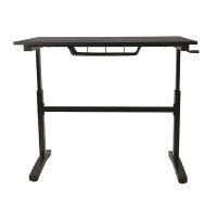 Latitude Run® Atlantic Sit Stand Desk With Casters - Black  With Side Crank Switchable Either Side