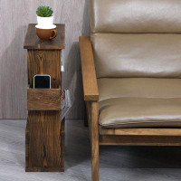The Twillery Co. Hopedale Solid Wood Floor Shelf End Table with Storage