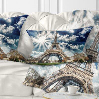 Made in Canada - East Urban Home Skyline Photography Magnificent Paris Eiffel Tower View Lumbar Pillow