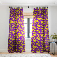 East Urban Home Evgenia Chuvardina Bright Bananas 1pc Sheer Window Curtain Panel
