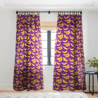East Urban Home Evgenia Chuvardina Bright Bananas 1pc Sheer Window Curtain Panel