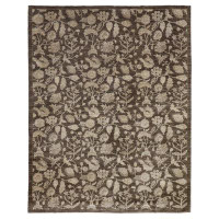 Landry & Arcari Rugs and Carpeting Sea of Flowers One-of-a-Kind 9'2" x 11'7" New Age Area Rug in Brown/Ivory