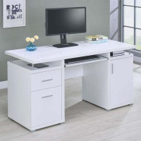Latitude Run® Computer Desk with 2 Drawers and Cabinet