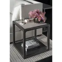 Universal Furniture Halen Stone Floor Shelf End Table with Storage