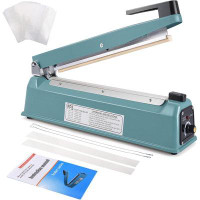 Suteck 12 inch Impulse Bag Sealer with 50Pcs Shrink Wrap Bag and Spare Parts for Sealing Plastic Bags