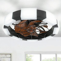 HELYIVLE LED Smart Flush Mount Ceiling Fan with Light Kit Included