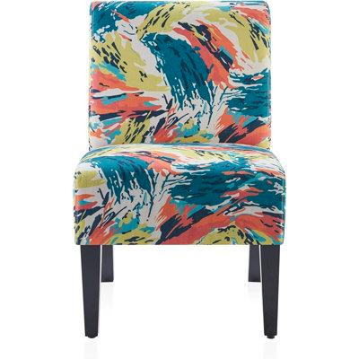 Red Barrel Studio Jermine Side Chair in Green/Blue/Orange in Chairs & Recliners