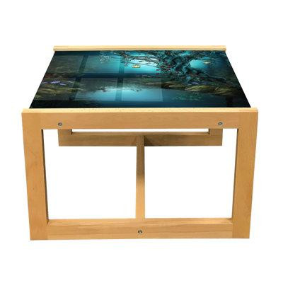 East Urban Home East Urban Home Night Ocean Coffee Table, Digitally Generated Forest Illustration Print, Acrylic Glass C in Coffee Tables in Québec