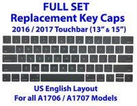 Full Set Replacement Keyboard Caps for Apple Macbook Pro A1706 A1707 13 & 15 Touchbar US English Keycaps Keys Key Covers