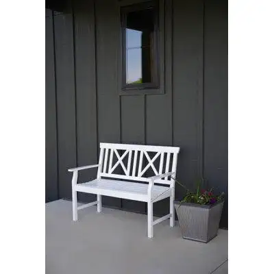 Rosecliff Heights 4'' Painted Hardwood Bench In White
