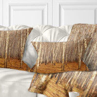 Made in Canada - East Urban Home Forest Dense Birch in the Fall Lumbar Pillow