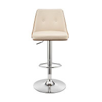 Orren Ellis TDC 25" Grey And Silver Iron Swivel Adjustable Height Bar Chair