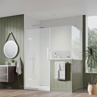 Ove Decors OVE Decors Endless TA14B4300 Tampa, Buttress Corner Frameless Shower Door, 78 13/16 In. W X 72 In. H, In Oil