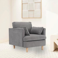 Mercer41 28.35" W Recessed Arm Pillow Back Uphostered Accent Chair