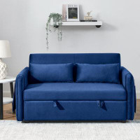 GZMWON Convertible Sofa Bed with 2 Detachable Arm Pockets, Upholstered Sofa