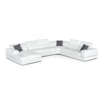 VIG Furniture Pella - Modern White Italian Leather U Shaped Sectional Sofa