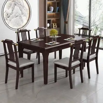 Wildon Home® 6 - Person Rosewood Solid Wood Dining Table Set