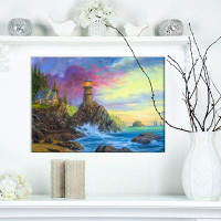 East Urban Home 'Light House' Oil Painting Print on Canvas
