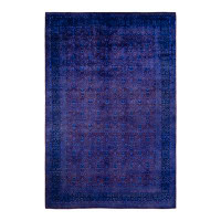 Isabelline Gosnells One-of-a-Kind Hand-Knotted 2000s 9'2" x 13'8" Wool Area Rug in Blue/Purple
