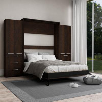 Livingchy World Murphy Bed With Double Storage Cabinet