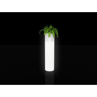Vondom Cilindro - Resin Tower Pot Planter - LED RGBW/Cable - Ice