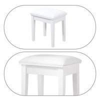 Latitude Run® Modern style vanity stool with upholstery and wooden legs