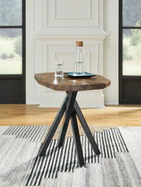 Signature Design by Ashley Haileeton Solid Wood Pedestal End Table