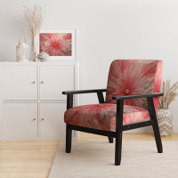 George Oliver Vintage Ethereal Pink Retro Flower II - Upholstered Modern Arm Chair