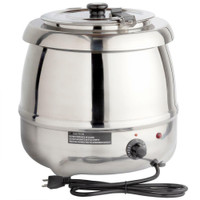 11 Qt. Round Stainless Steel Countertop Food / Soup Kettle Warmer - 120V, 400W
