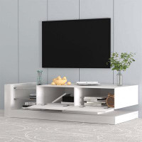 Latitude Run® TV Stand, Entertainment Centers With Storage Cabinets And 16 Colour 4 Modes Changing Lights Remote RGB LED