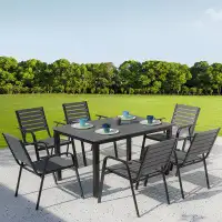 Hokku Designs Table de jardin et chaise de jardin pour l'extérieur