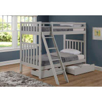 Alcott Hill Ratcliff Twin Over Twin Solid Wooden Brazilian Pine Bunk Bed With Underbed Storage Drawers