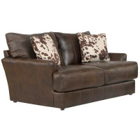 17 Stories Johnicia 68'' Top Grain Italian Leather Match Loveseat with 2 Accent Pillows