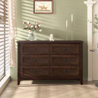Darby Home Co Knarr 6-Drawer Solid Wood Birch Dresser Brown