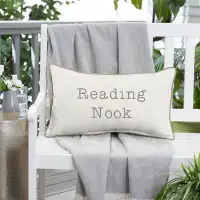 Trinx Indoor/Outdoor Lumbar Embroidered Pillow Reading Nook Sunbrella Pillow