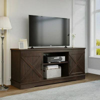 Gracie Oaks Farmhouse TV Stand For 65 Inch TV, Entertainment Centre For Living Room, TV Media Console Cabinet, Brown
